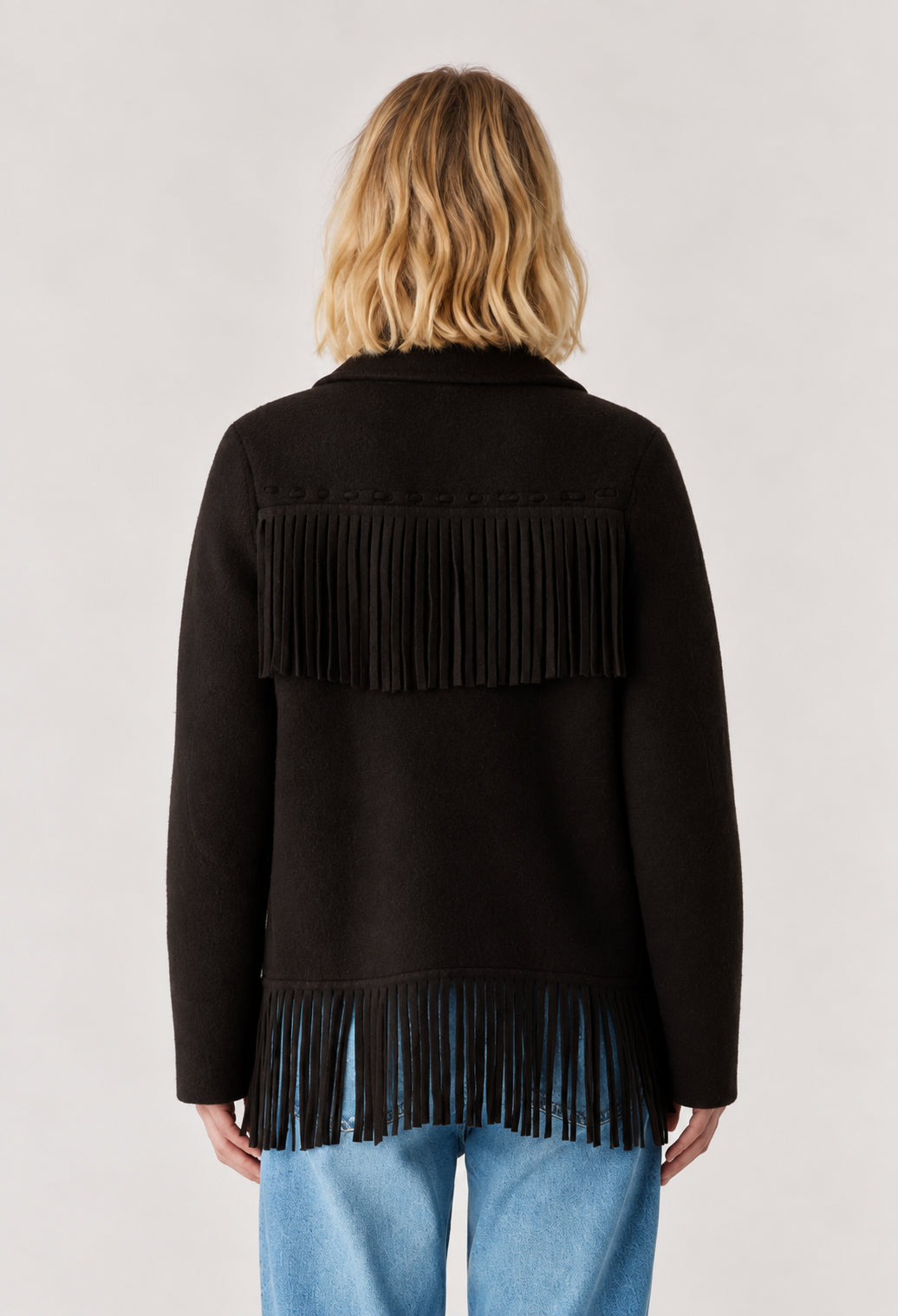 Guest in Residence, Giaccone in Cashmere con Frange Western