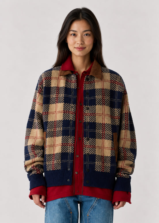 Guest In Residence, Bomber in Cashmere Tartan