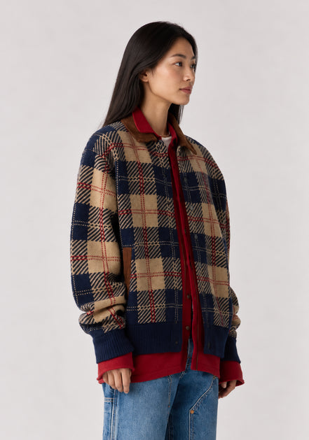Guest In Residence, Bomber in Cashmere Tartan