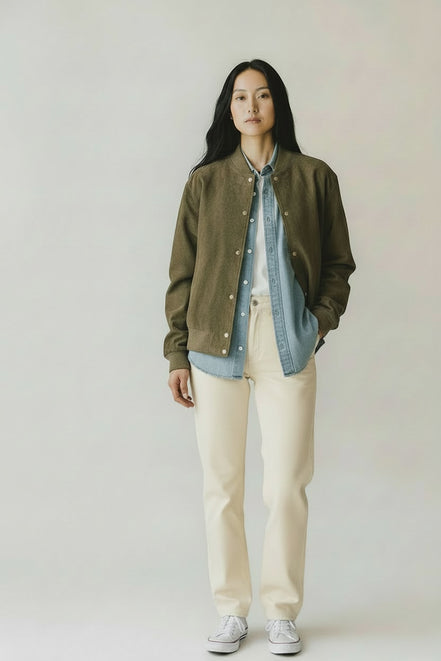 Bomber Camoscio Light Brown Mono