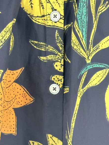 Minigonna Navy Floreale a Ruota con Bottoni Clement Antik Batik