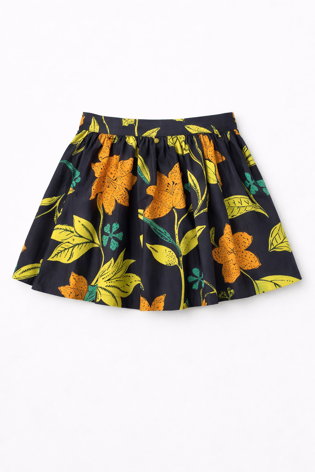 Minigonna Navy Floreale a Ruota con Bottoni Clement Antik Batik