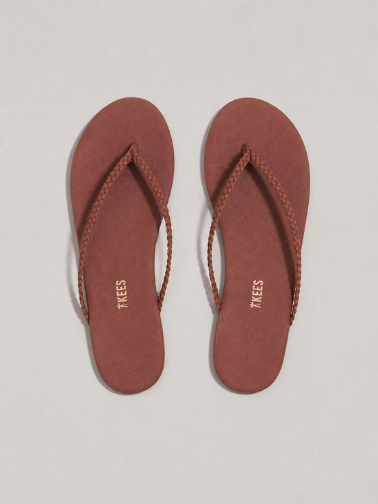 TKEES, Infradito con Cinturino Intrecciato in Suede Lily Braid
