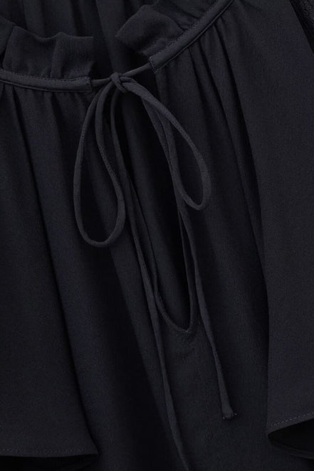 Ba&sh, Blusa Nera con Volant Betty