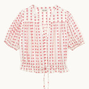 MA.BE Apparel, Camicia con Coulisse e Ricami a Cuore Karla