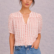 MA.BE Apparel, Camicia con Coulisse e Ricami a Cuore Karla