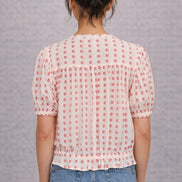 MA.BE Apparel, Camicia con Coulisse e Ricami a Cuore Karla