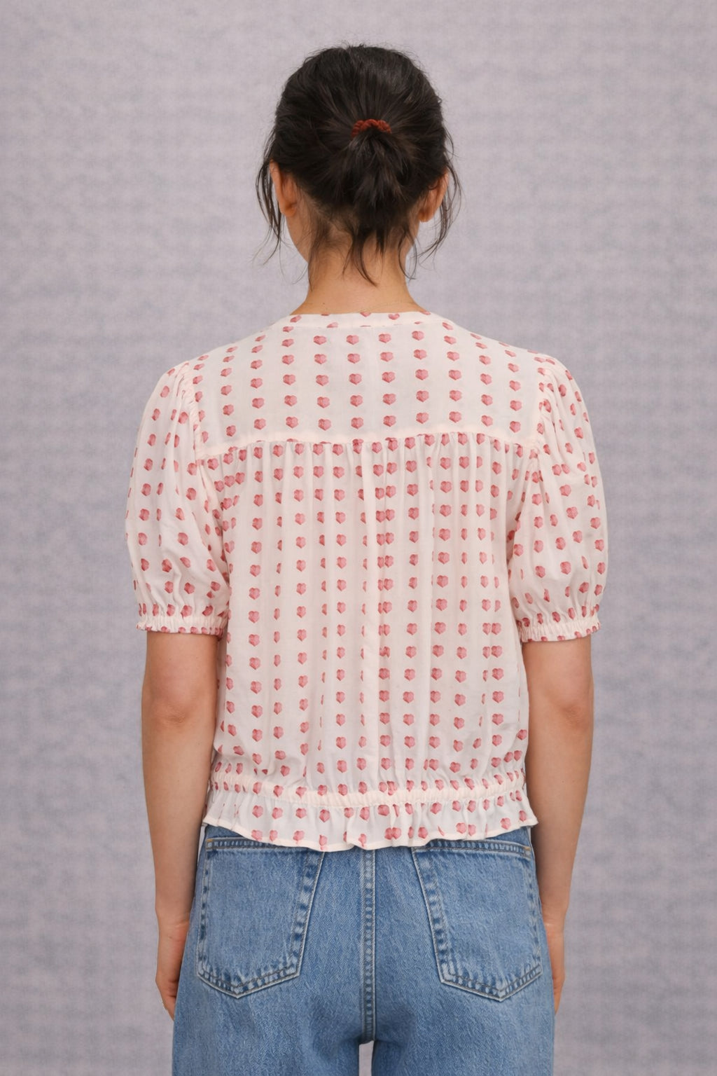 MA.BE Apparel, Camicia con Coulisse e Ricami a Cuore Karla