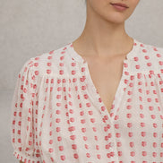 MA.BE Apparel, Camicia con Coulisse e Ricami a Cuore Karla