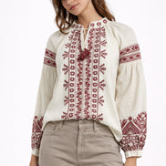 Caftano Burro con Ricami Bordeaux Maison Hotel