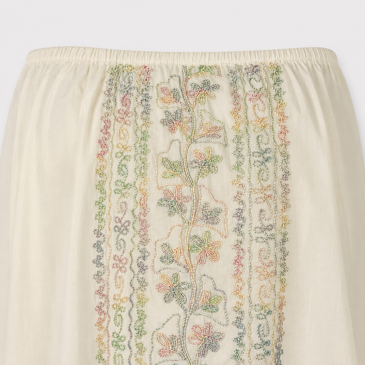 Antik Batik, Abito Lungo Avorio in Cotone Alex