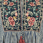 Abito Quadretti Blu con Ricami Augusta Maison Hotel