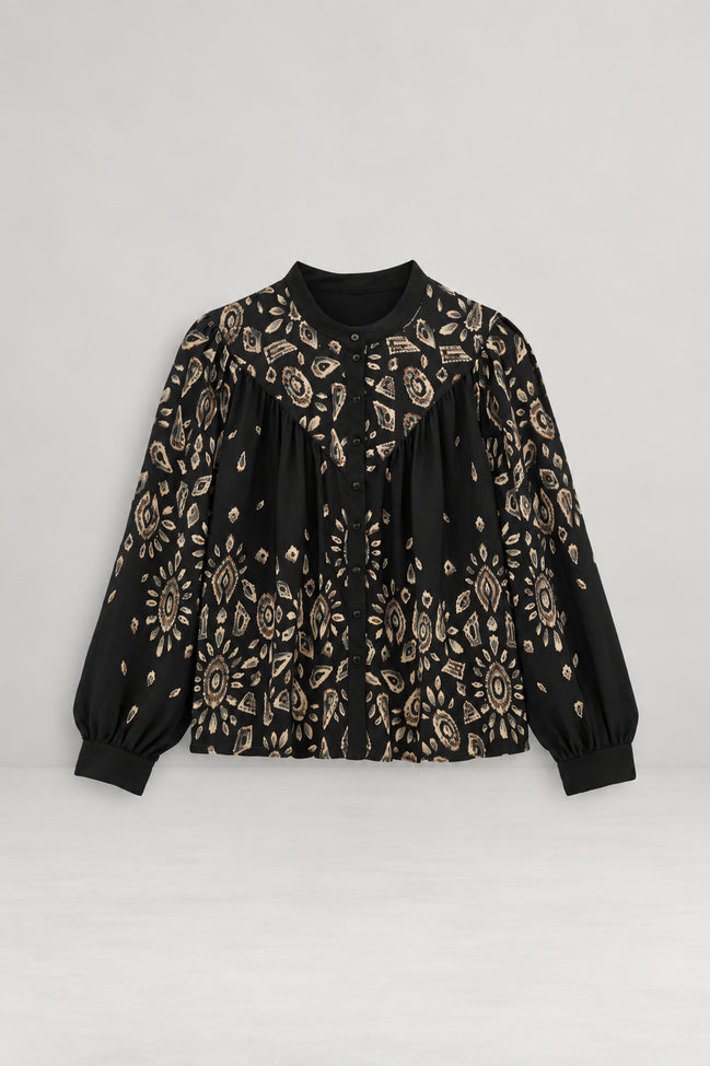 Ba&sh, Blusa Nera Stampata Brava