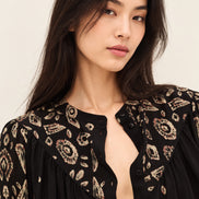 Ba&sh, Blusa Nera Stampata Brava