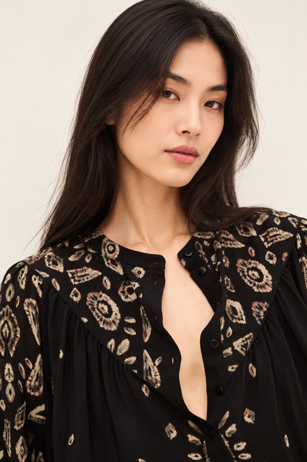 Ba&sh, Blusa Nera Stampata Brava