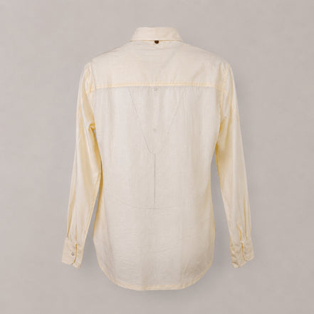 Camicia in Voile di Cotone con Taschino Beige Tee Shirt Antik Batik