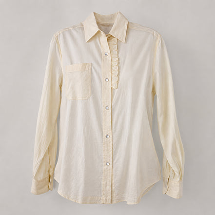 Camicia in Voile di Cotone con Taschino Beige Tee Shirt Antik Batik