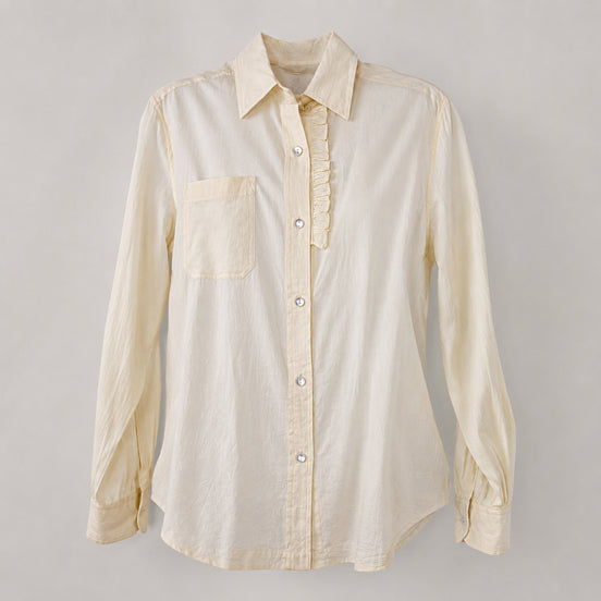 Camicia in Voile di Cotone con Taschino Beige Tee Shirt Antik Batik