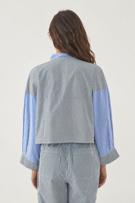 Antik Batik, Camicia Boxy Coreana a Righe Martin