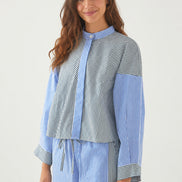 Antik Batik, Camicia Boxy Coreana a Righe Martin