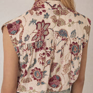 Camicia Senza Maniche a Fiori Bianca Maison Hotel