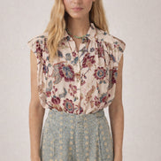 Camicia Senza Maniche a Fiori Bianca Maison Hotel
