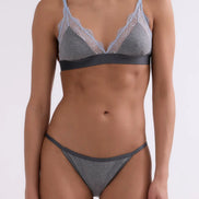 Love Stories, Set Bralette Love Lace & Slip Wild Rose Grey