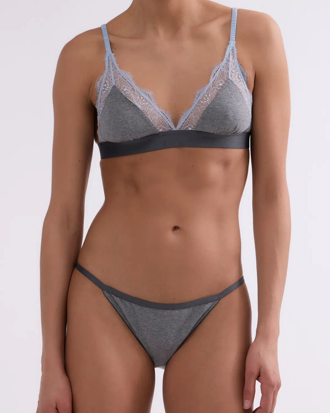 Love Stories, Set Bralette Love Lace & Slip Wild Rose Grey