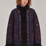Antik Batik, Giaccone con ricami e pelliccia Ivan