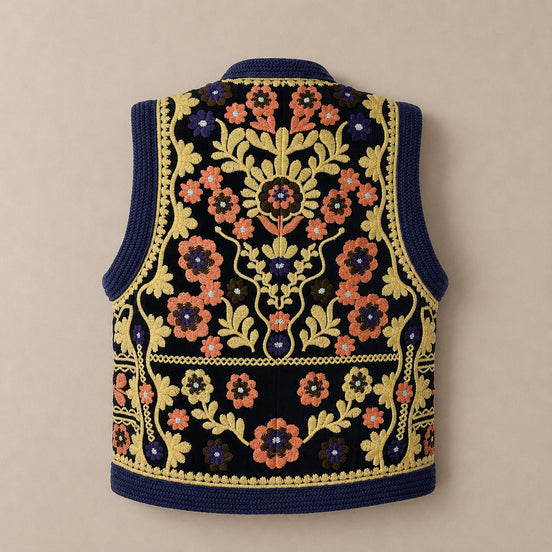 Gilet Girocollo Ricami  Ossie Antik Batik