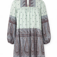 Abito Corto in Voile di Cotone Fantasia Paisley, Johri Antik Batik