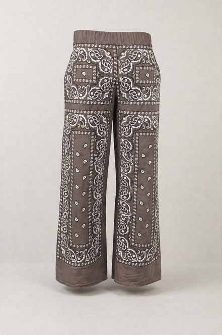 Orsina, Pantalone con Elastico Ricamato