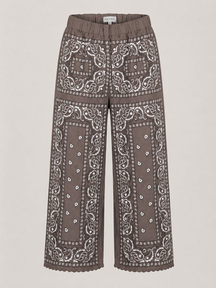 Orsina, Pantalone con Elastico Ricamato