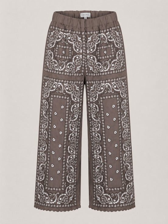 Orsina, Pantalone con Elastico Ricamato