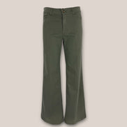 Pantalone 5 Tasche Cotone Vita Alta Wide Leg Adele