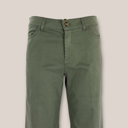 Pantalone 5 Tasche Cotone Vita Alta Wide Leg Adele