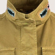 Sahariana di Cotone Kaki con Ricami Bazar de Luxe