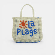 Shopper in Iuta Naturale con Scritte Colorate - The Jacksons