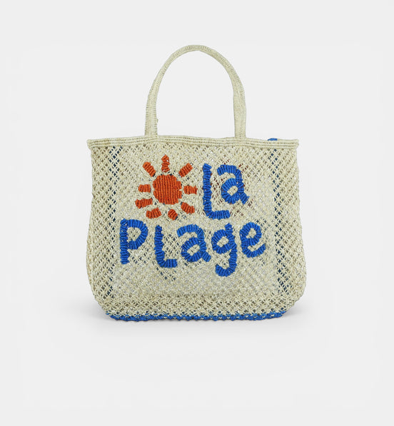 Shopper in Iuta Naturale con Scritte Colorate - The Jacksons