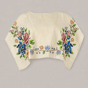 Orsina, Top Cropped con Ricami Punto Croce