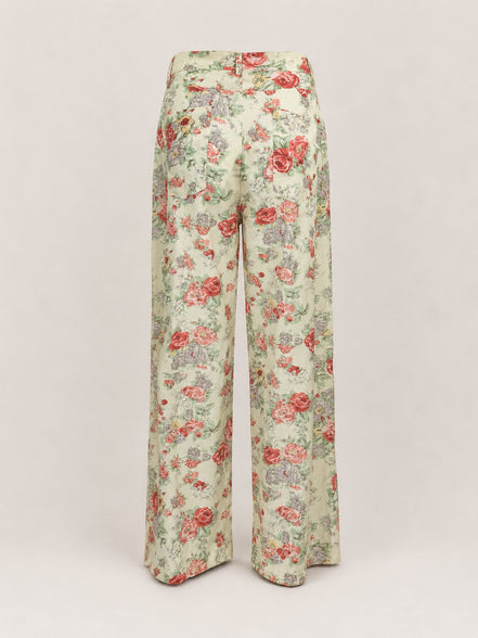 Pantalone di Cotone Largo Vita Media Fantasia Maison Hotel
