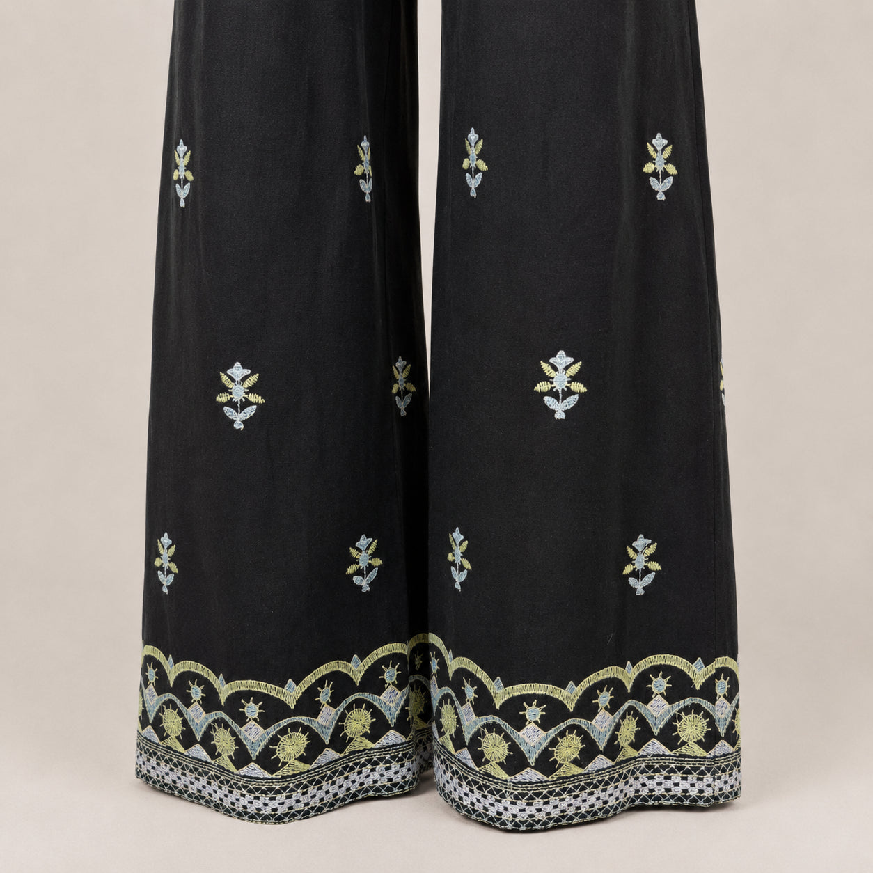 Pantalone di Cotone Largo Vita Media Fantasia Maison Hotel
