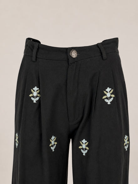 Pantalone di Cotone Largo Vita Media Fantasia Maison Hotel