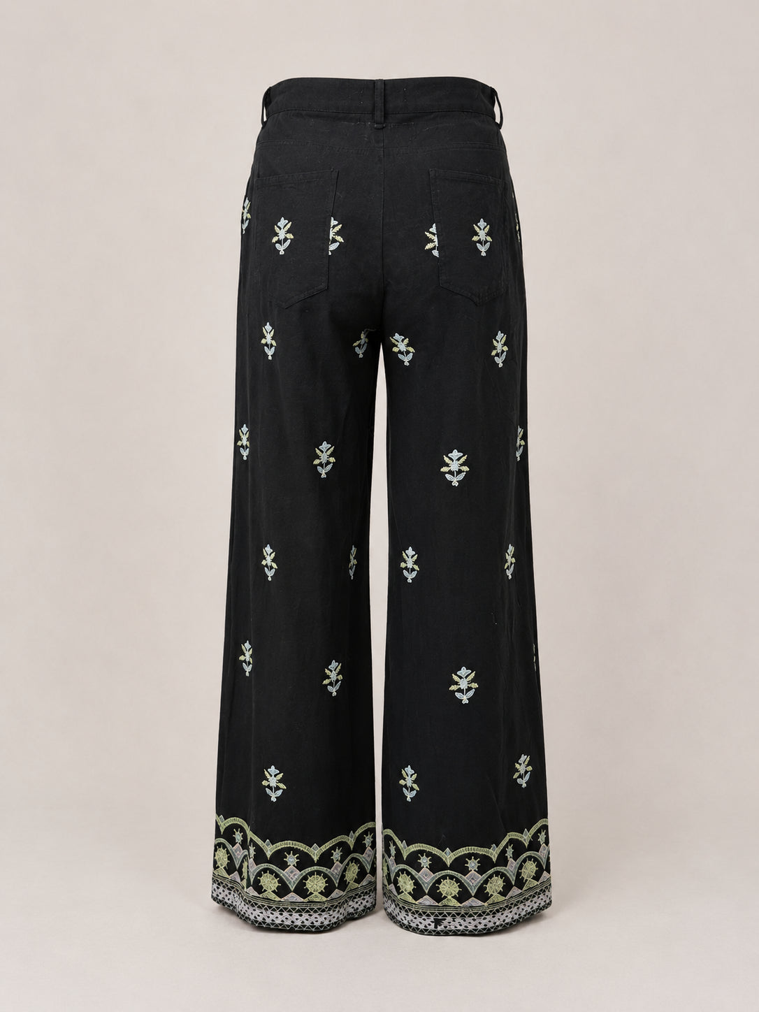 Pantalone di Cotone Largo Vita Media Fantasia Maison Hotel