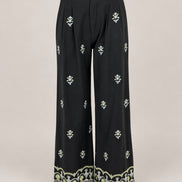Pantalone di Cotone Largo Vita Media Fantasia Maison Hotel