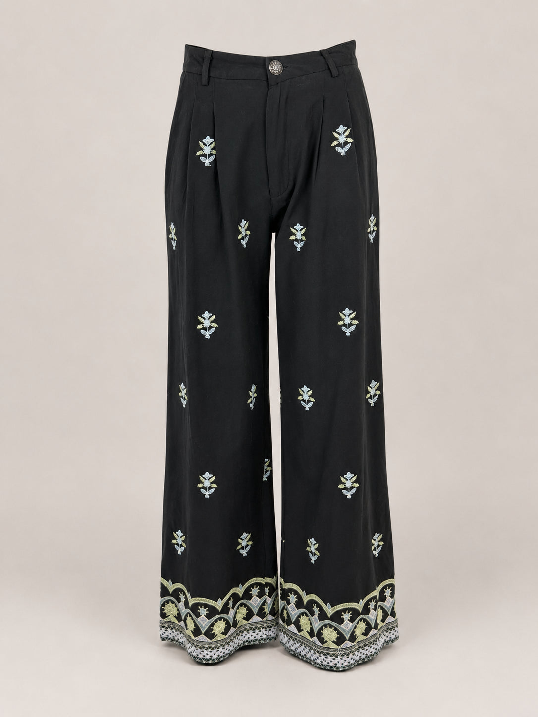 Pantalone di Cotone Largo Vita Media Fantasia Maison Hotel