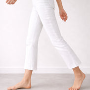 Denim Bianco Svasato Crop Vita Alta L'Agence