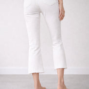 Denim Bianco Svasato Crop Vita Alta L'Agence