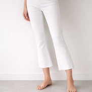 Denim Bianco Svasato Crop Vita Alta L'Agence