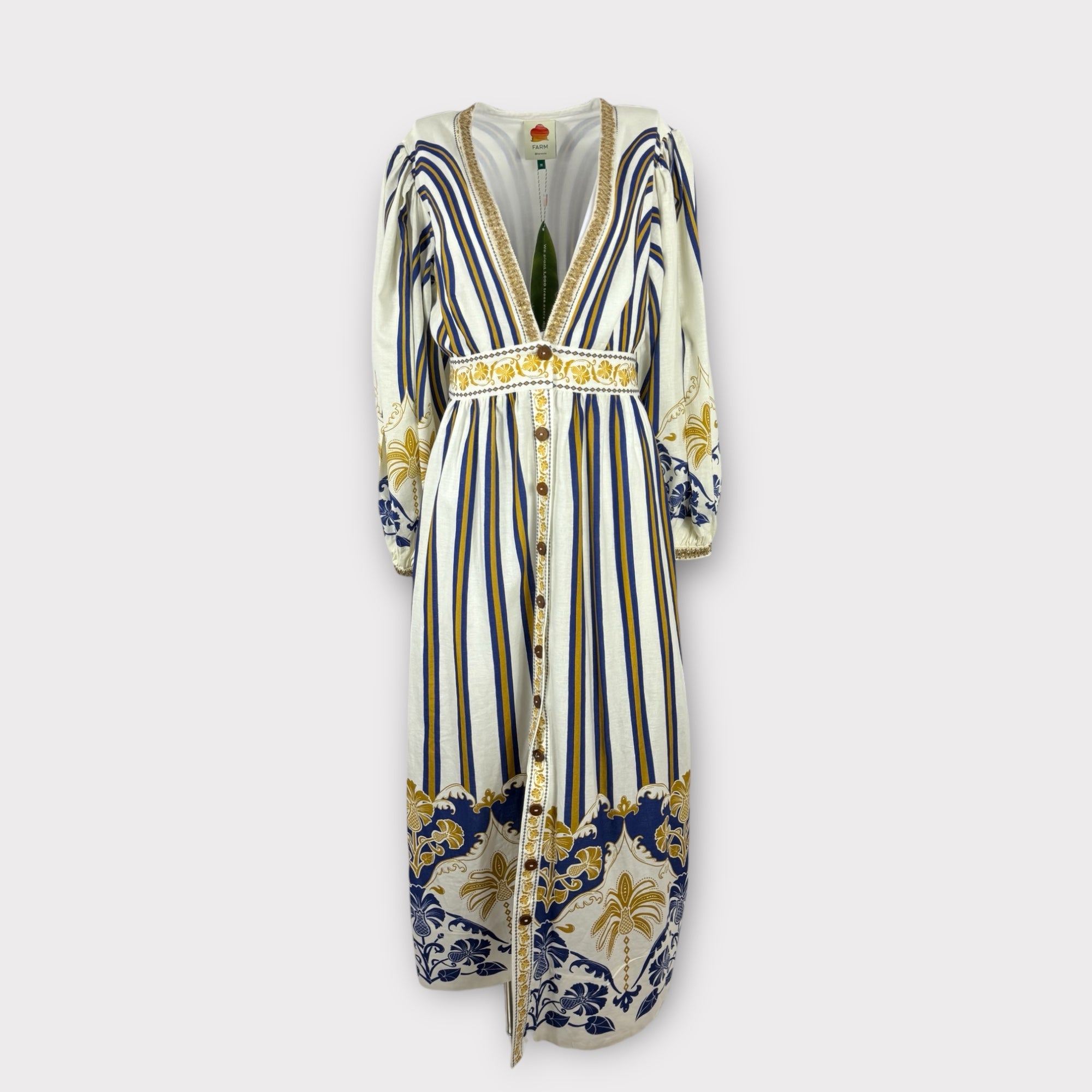 Abito Maxi Chemisier con Maniche Balloon  Pineapple Farm Rio